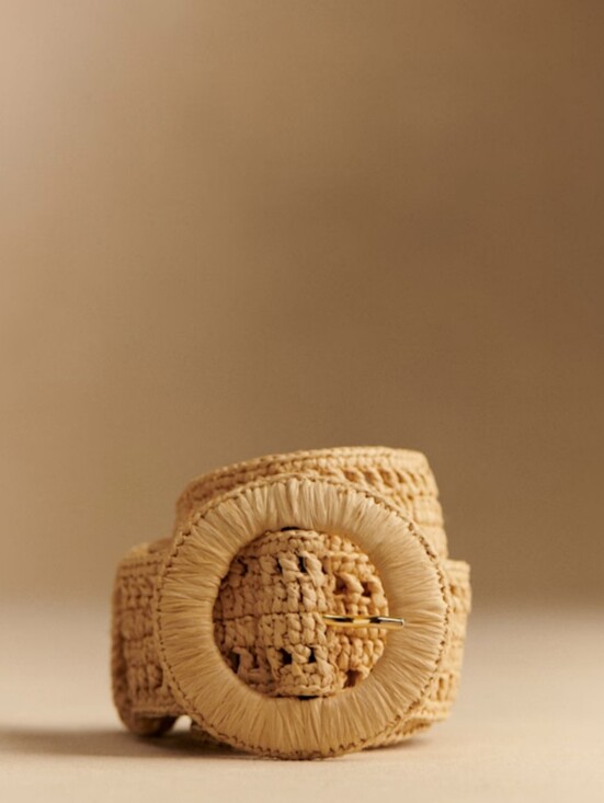 Sezane Accessories - NWT SEZANE Nella Woven Raffia Belt in Natural